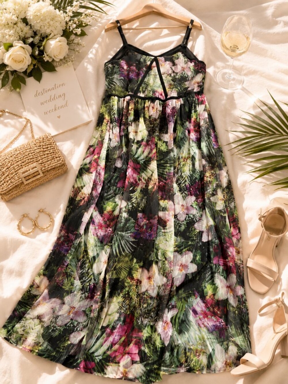 Lane Bryant Floral Maxi Dress Wedding Guest Resort Vacation Boho Plus Size